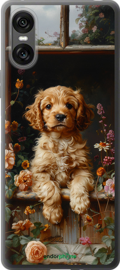 Силиконовый чехол Щенок cocker spaniel для Sony Xperia 10 VI - 6136u-3976 изображение 