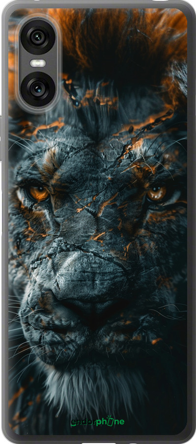 Силиконовый чехол Пламенный лев для Sony Xperia 10 VI - 6153u-3976 изображение 