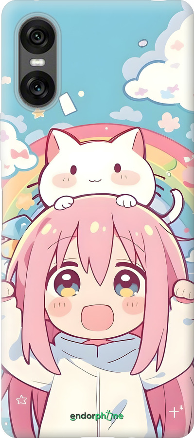 Силиконовый чехол Девочка аниме радуга для Sony Xperia 10 VI - 6304u-3976 изображение 