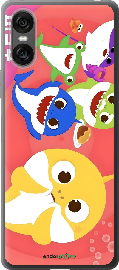 Силиконовый чехол Бейби Шаркс для Sony Xperia 10 VI - 6305u-3976 изображение 
