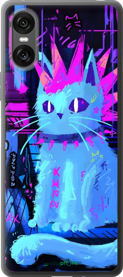 Силиконовый чехол Кот панк для Sony Xperia 10 VI - 6311u-3976 изображение 