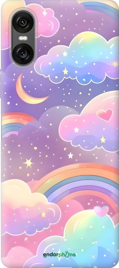 Силиконовый чехол Облака и радуга для Sony Xperia 10 VI - 6312u-3976 изображение 