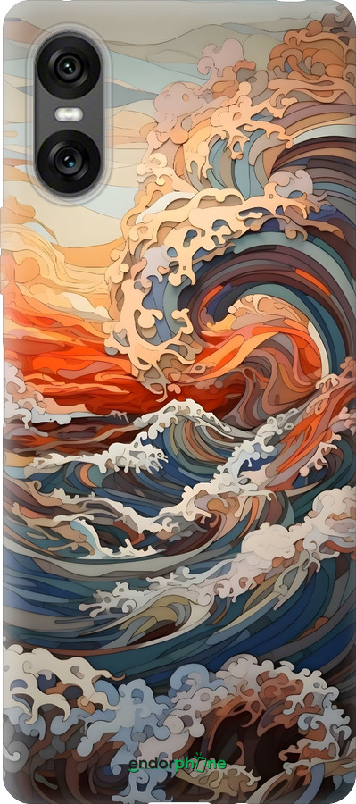 Силиконовый чехол Арт волны для Sony Xperia 10 VI - 6324u-3976 изображение 