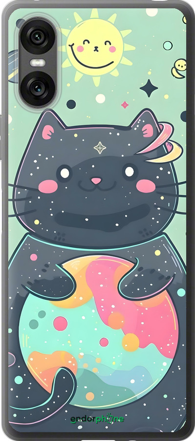 Силиконовый чехол Милый котик для Sony Xperia 10 VI - 6364u-3976 изображение 