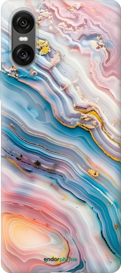 Силиконовый чехол Мрамор красивый для Sony Xperia 10 VI - 6376u-3976 изображение 