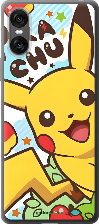 Силиконовый чехол Пикачу 2 для Sony Xperia 10 VI - 6391u-3976 изображение 