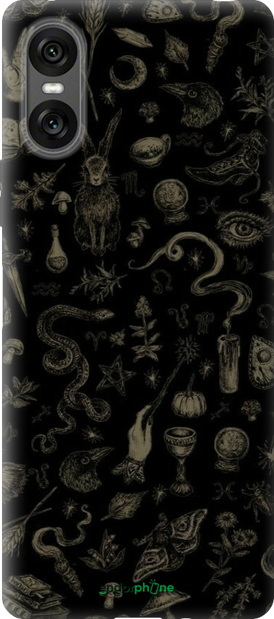 Силиконовый чехол Мистический коллаж с травами и магическими символами для Sony Xperia 10 VI - 6428u-3976 изображение 