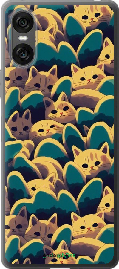 Силиконовый чехол С изображением кошек для Sony Xperia 10 VI - 6429u-3976 изображение 