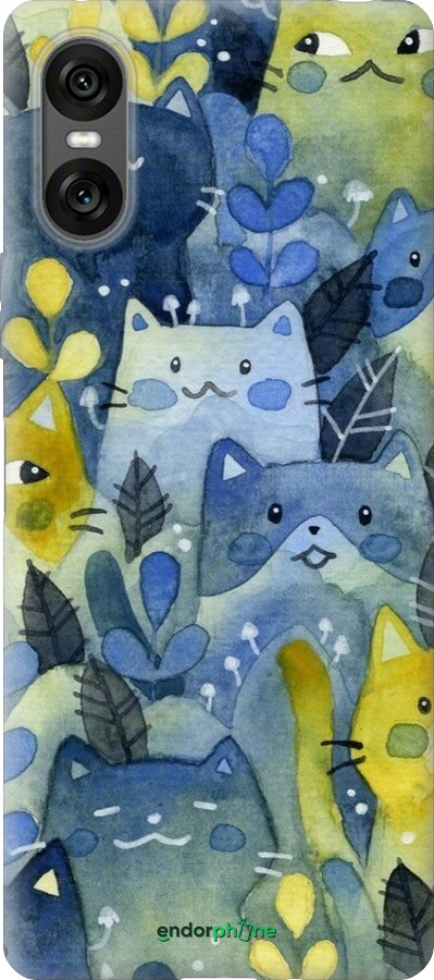 Силиконовый чехол С изображением кошачьего леса для Sony Xperia 10 VI - 6447u-3976 изображение 