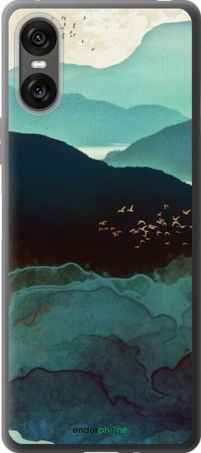 Силіконовий чехол Із зображенням гір Індіго для Sony Xperia 10 VI - 6484u-3976 изображение 