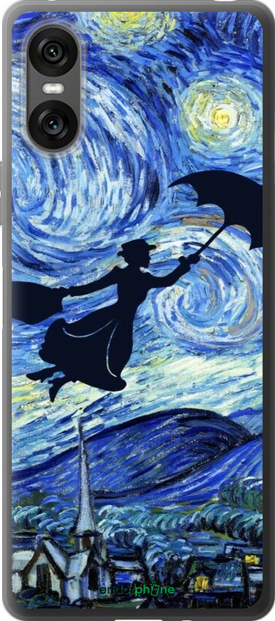 Силиконовый чехол С изображением Мэри Поппинс «Звездная ночь» для Sony Xperia 10 VI - 6487u-3976 изображение 