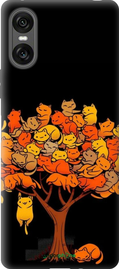 Силиконовый чехол Дерево и котики для Sony Xperia 10 VI - 6516u-3976 изображение 