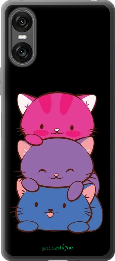 Силиконовый чехол Милые кошки для Sony Xperia 10 VI - 6518u-3976 изображение 
