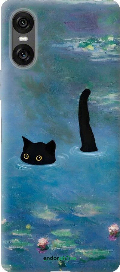 Силіконовий чехол Із зображенням кота та водяної лілії Monet для Sony Xperia 10 VI - 6519u-3976 изображение 