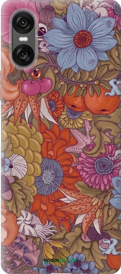 Силиконовый чехол Абстрактные цветы для Sony Xperia 10 VI - 6526u-3976 изображение 