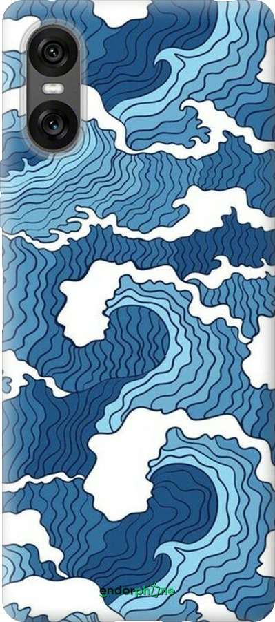 Силиконовый чехол Абстрактный рисунок морских волн для Sony Xperia 10 VI - 6538u-3976 изображение 