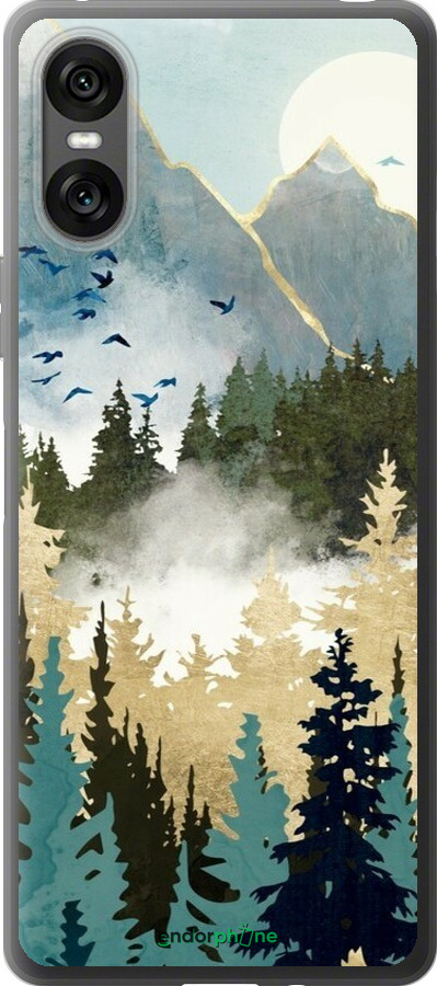 Силіконовий чехол Із зображенням лісового пейзажу для Sony Xperia 10 VI - 6548u-3976 изображение 