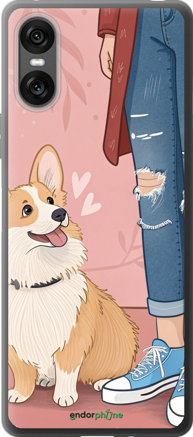 Силиконовый чехол Корги 3 для Sony Xperia 10 VI - 6707u-3976 изображение 