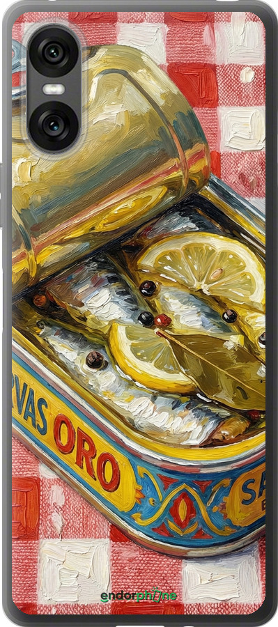 Силиконовый чехол Vintage Sardine Tin Phone для Sony Xperia 10 VI - 6772u-3976 изображение 