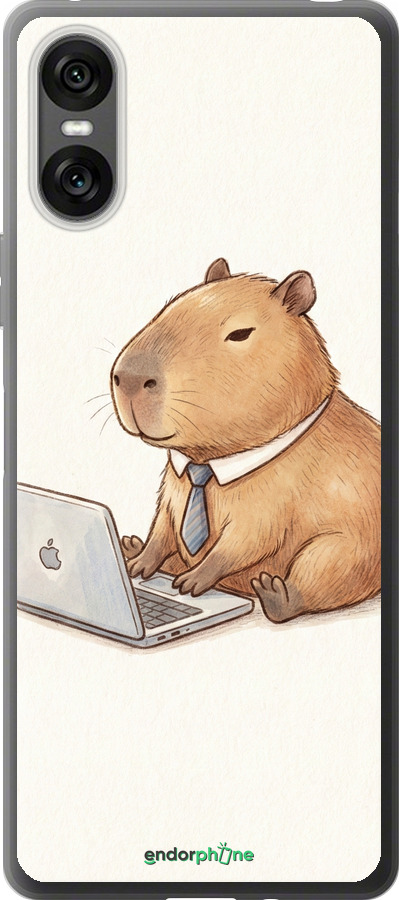 Силіконовий чехол Funny Capybara CEO Working для Sony Xperia 10 VI - 6777u-3976 изображение 