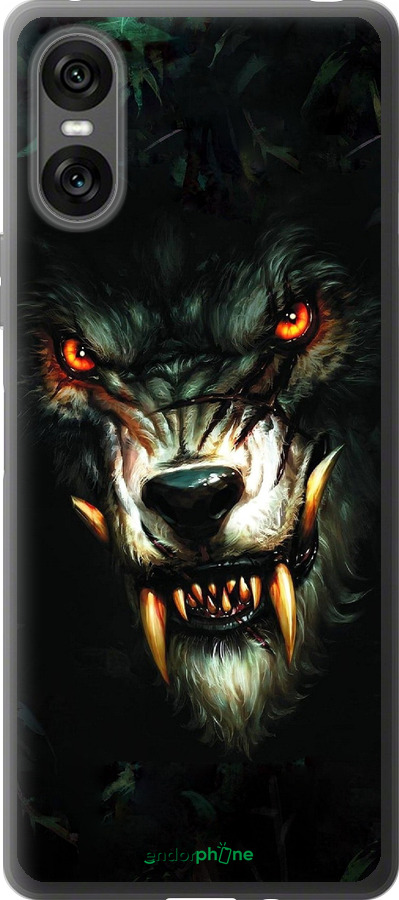 Силиконовый чехол Дьявольский волк для Sony Xperia 10 VI - 833u-3976 изображение 