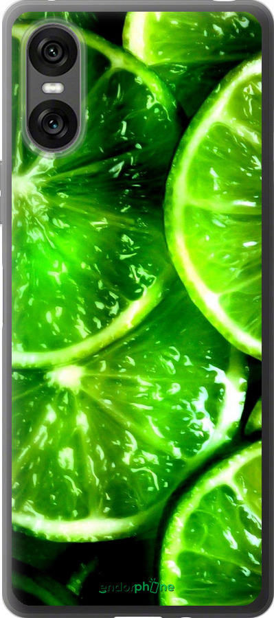 Силиконовый чехол Зелёные дольки лимона для Sony Xperia 10 VI - 852u-3976 изображение 