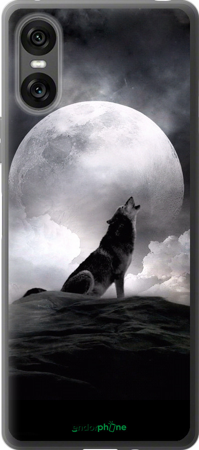 Силиконовый чехол Воющий волк для Sony Xperia 10 VI - 934u-3976 изображение 