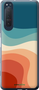 2D пластиковый чехол В стиле ретро с волнами для Sony Xperia 5 II - 6531t-2258 изображение 