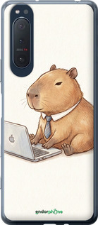 2D пластиковий чехол Funny Capybara CEO Working для Sony Xperia 5 II - 6777t-2258 изображение 
