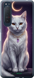 2D пластиковый чехол Mystic White Cat Gothic Dark Purple Gold для Sony Xperia 5 II - 6805t-2258 изображение 