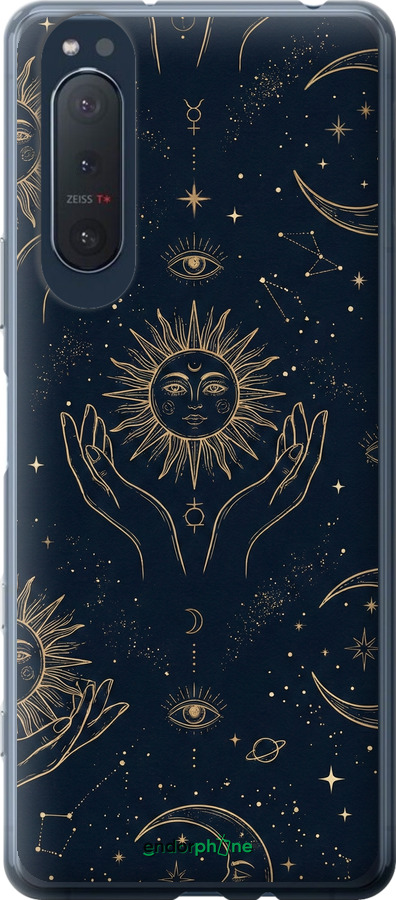 2D пластиковий чехол Celestial Harmony: Sun & Moon Gold Mystic Pattern для Sony Xperia 5 II - 6778t-2258 изображение 