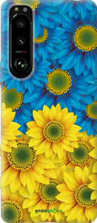 Силиконовый чехол Жёлто-голубые цветы для Sony Xperia 5 III - 1048u-2580 изображение 