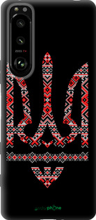 Силиконовый чехол Герб - вышиванка на черном фоне для Sony Xperia 5 III - 1196u-2580 изображение 
