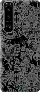 Силиконовый чехол Чёрно-серый стикер бомбинг для Sony Xperia 5 III - 2432u-2580 изображение 