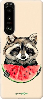 Силиконовый чехол Енотик с арбузом для Sony Xperia 5 III - 4605u-2580 изображение 