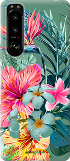 Силіконовий чехол Тропічні квіти v1 для Sony Xperia 5 III - 4667u-2580 изображение 