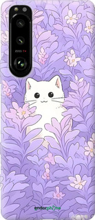 Силиконовый чехол Котик в цветах для Sony Xperia 5 III - 6390u-2580 изображение 