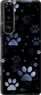 Силиконовый чехол С синими отпечатками лап для Sony Xperia 5 III - 6441u-2580 изображение 
