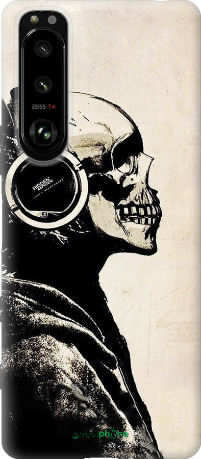 Силиконовый чехол Скелет-меломан v2 для Sony Xperia 5 III - 1200u-2580 изображение 