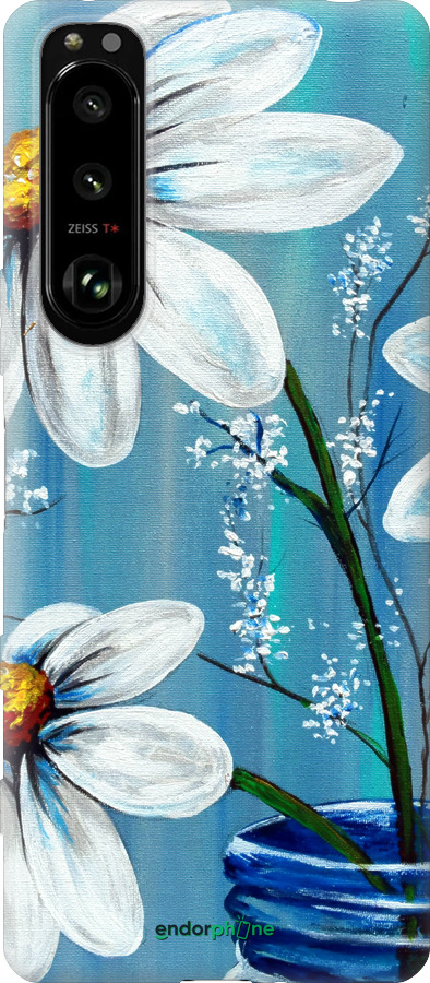 Силиконовый чехол Красивые арт-ромашки для Sony Xperia 5 III - 4031u-2580 изображение 