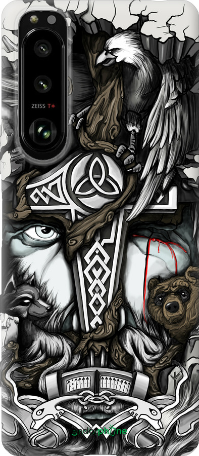 Силіконовий чехол Тату Вікінг для Sony Xperia 5 III - 4098u-2580 изображение 
