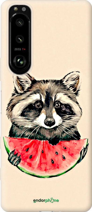 Силиконовый чехол Енотик с арбузом для Sony Xperia 5 III - 4605u-2580 изображение 