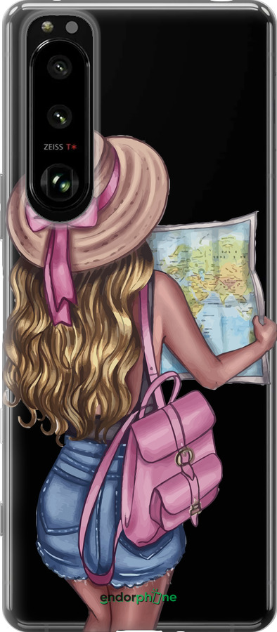 Силіконовий чехол Дівчина з картою для Sony Xperia 5 III - 4704u-2580 изображение 