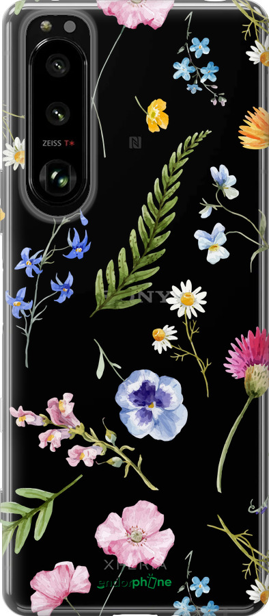 Силиконовый чехол Цветочный фон v2 для Sony Xperia 5 III - 5472u-2580 изображение 