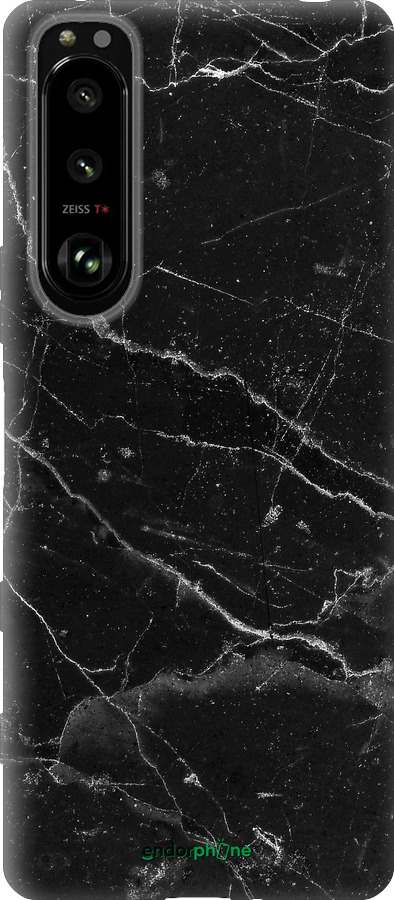 Силиконовый чехол Черный мрамор v2 для Sony Xperia 5 III - 5568u-2580 изображение 