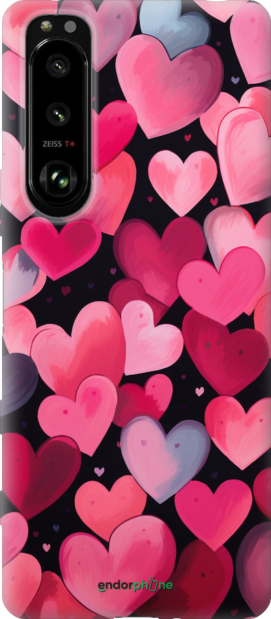 Силиконовый чехол Сердечки 4 для Sony Xperia 5 III - 5662u-2580 изображение 