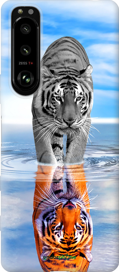 Силиконовый чехол Тигр для Sony Xperia 5 III - 6016u-2580 изображение 