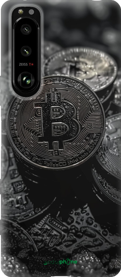Силиконовый чехол Black Bitcoin для Sony Xperia 5 III - 6090u-2580 изображение 