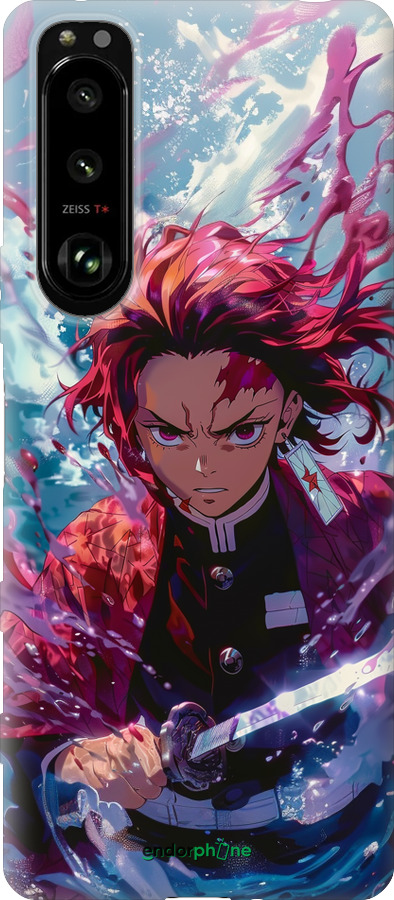 Силиконовый чехол Танджиро Камадо: Клинок рассекающий демонов для Sony Xperia 5 III - 6111u-2580 изображение 