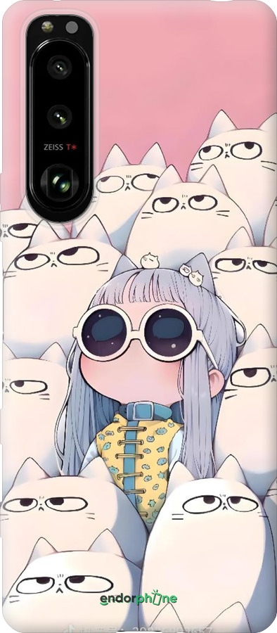 Силиконовый чехол Малышка с котами для Sony Xperia 5 III - 6295u-2580 изображение 